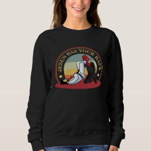 Sudadera jiu jitsu bjj y mma jesus tiene tu espalda jiujits