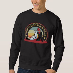 Sudadera jiu jitsu bjj y mma jesus tiene tu espalda jiujits