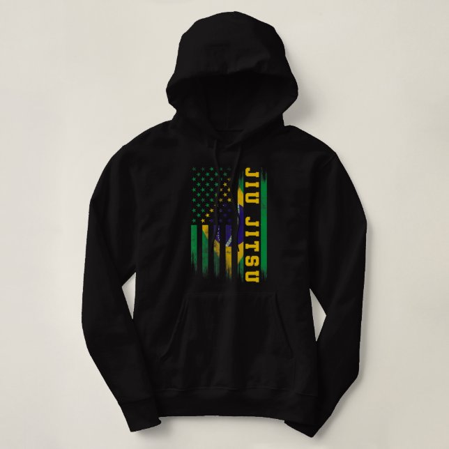 Sudadera Jiu Jitsu Brasileño Bjj Brasil Bandera de Estados  (Diseño del anverso)