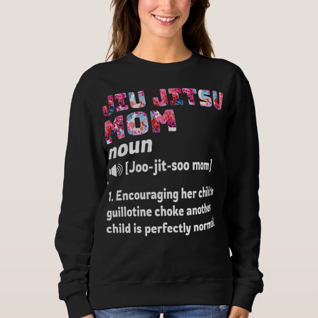 Sudadera Jiu Jitsu Mom Definition Floral (Anverso)