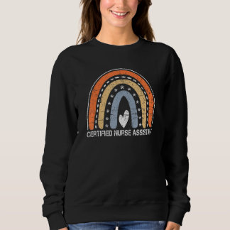 Sudadera Job Title Vintage Rainbow Certified Nurse Assistan