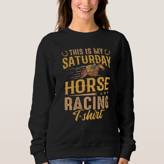 Sudadera Jockey Horse Derby Race Este Es Mi Caballo Sábado (Anverso)