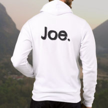 Joe. Nombre en letra negra sobre fondo blanco