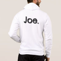 Joe. Nombre en letra negra sobre fondo blanco