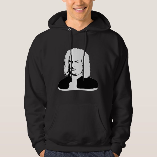 Sudadera Johann Sebastian Bach abstrakt en Schwarz und weiß (Anverso)