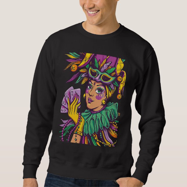 Sudadera Joker Mardi Gras Party Parade Shenanigans Carnival (Anverso)