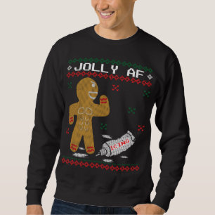 Sudadera Jolly AF Gingerbread Man Body Builder Feo Christin