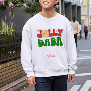 Sudadera Jolly Dada Retro Groovy Personalizado Papá Nombra