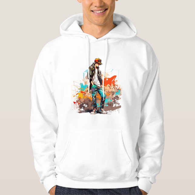 Sudadera Joven adolescente graffiti Hoodie (Anverso)