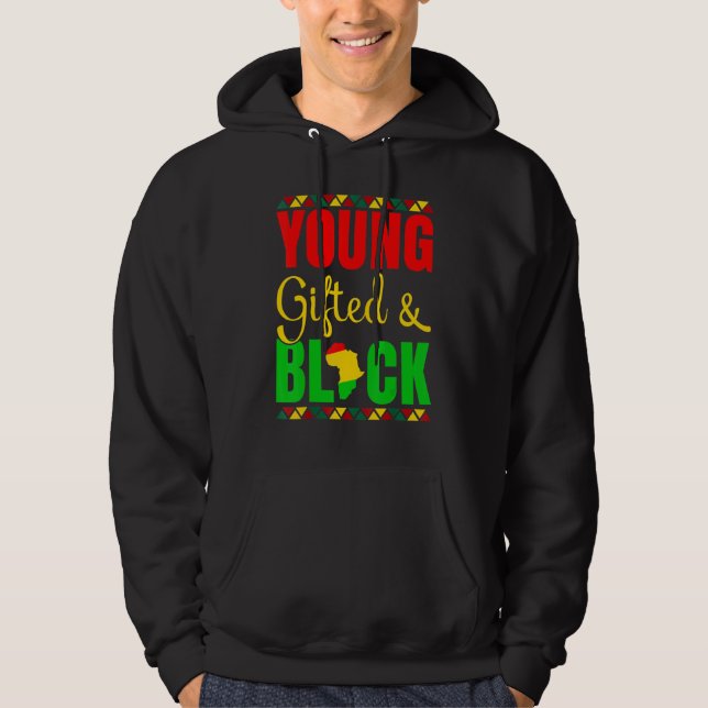 Sudadera Joven Dotado E Historia Negra Afroamericano Mío (Anverso)