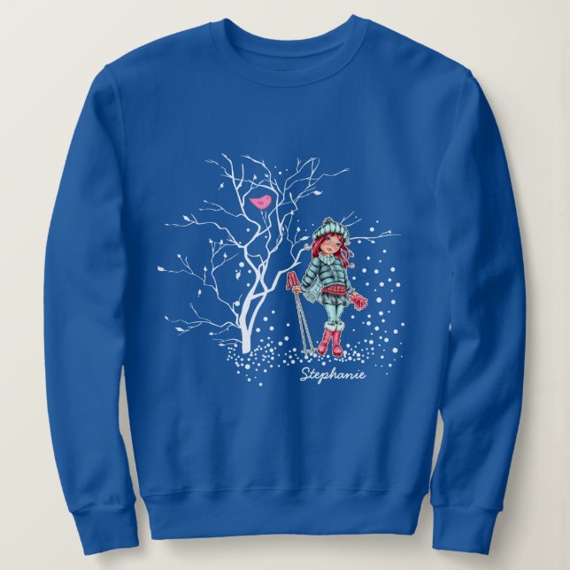 Sudadera Jóven esquiadora Chica | Entrega de Navidades de n (Anverso del diseño)