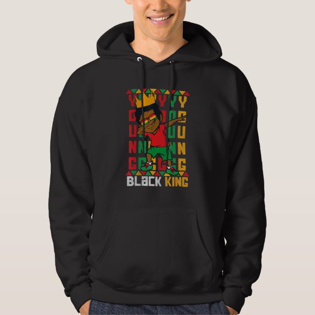 Sudadera Joven Rey Negro Dab Niño Africano Estadounidense J (Anverso)