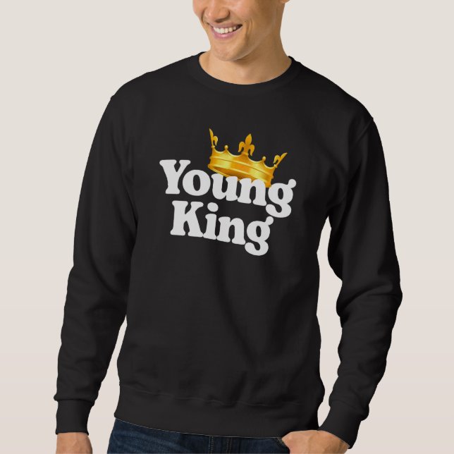 Sudadera Joven Rey Poderoso Cumpleaños De La Corona Y Retro (Anverso)