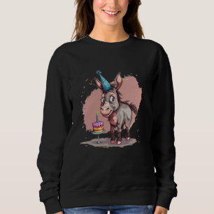 Sudadera Joven traje de burro de cumpleaños con tarta graci