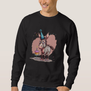 Sudadera Joven traje de burro de cumpleaños con tarta graci
