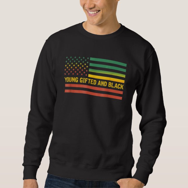 Sudadera Jóvenes De La Edad Y La Historia Negra Bandera De  (Anverso)
