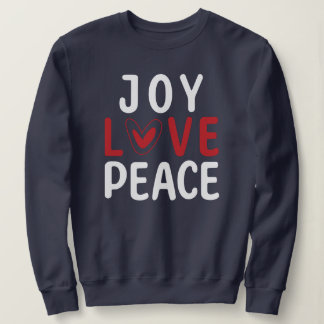 Sudadera JOY LOVE PEACE Camiseta Cristiana Corazón Rojo