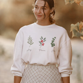 Sudadera Joy Peace Love Botanical Winter Sweatshirt