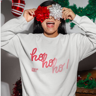 Sudadera Joyeux Noel Red Pink Hohoho Typography Stylish