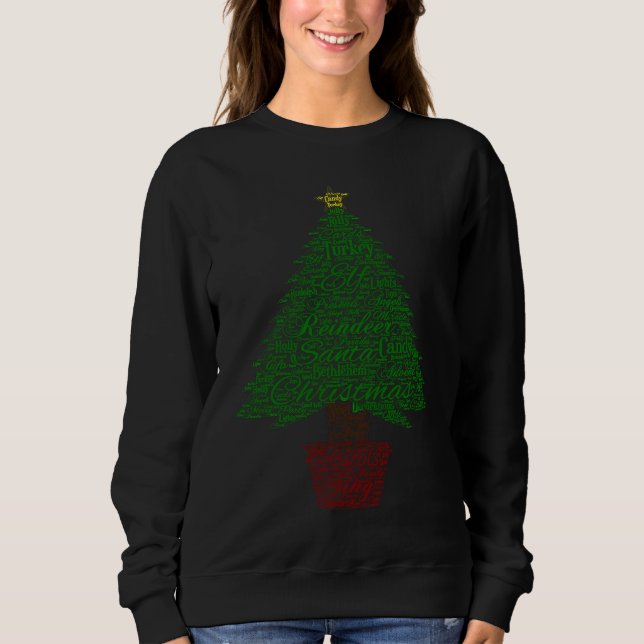 Sudadera Joyful Christmas Tree Text And Quote (Anverso)