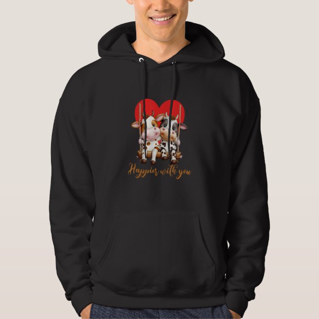 Sudadera Joyful Duo Happier With You Cow Couple (Anverso)