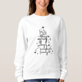 Sudadera Joyful Holiday Tree - Typography Art Festive Words