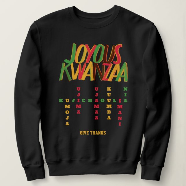 Sudadera Joyous KWANZAA Crossword (Anverso del diseño)