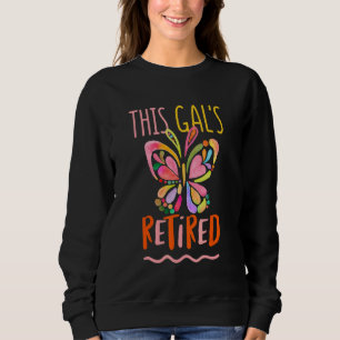 Sudadera Jubilados 2022 Jubilación Cute Mariposa Rosa Mujer