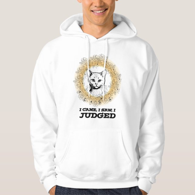 Sudadera Judgy Cat Floral Design – I Came I Saw I Judged (Anverso)