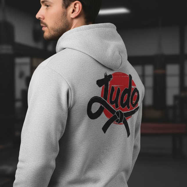 Sudadera Judo Brush Script and Black Belt – Rising Sun (Subido por el creador)