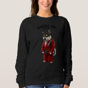 Sudadera Judo Karate, Perro Shiba Negro, Maestro En Judogi