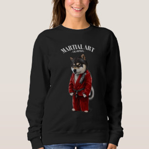 Sudadera Judo Karate, Perro Shiba Negro, Maestro En Judogi