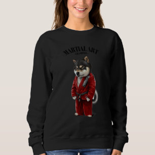 Sudadera Judo Karate, Perro Shiba Negro, Maestro En Judogi