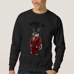 Sudadera Judo Karate, Perro Shiba Negro, Maestro En Judogi