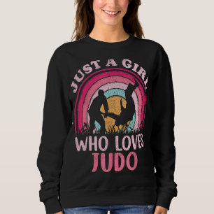 Sudadera Judo Player Vintage Retro Sólo Un Chica Que Ama Ju