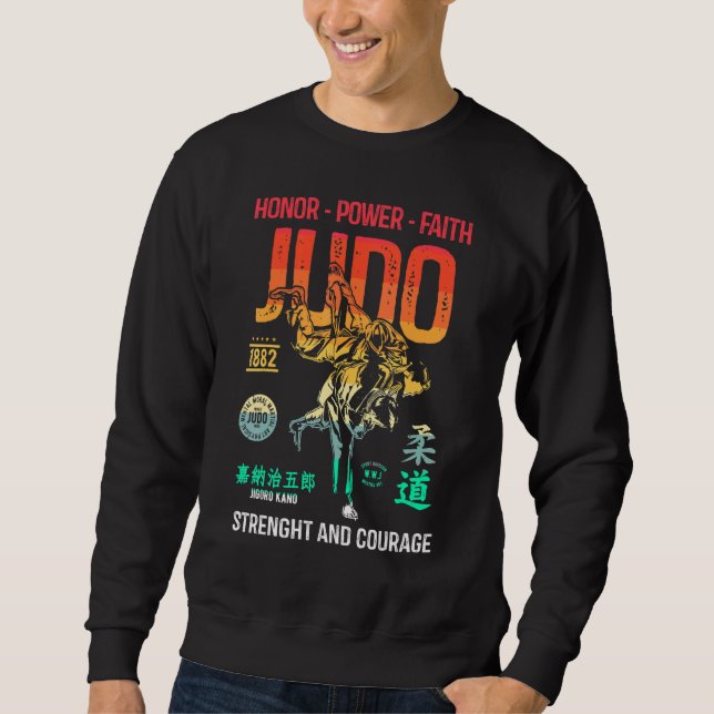 Sudadera Judo retro tee arte marcial japonés lucha contra j (Anverso)