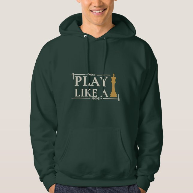 Sudadera Juega Como un Rey – Frase de Estrategia de Poder - (Anverso)