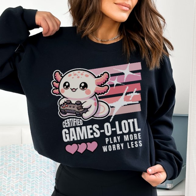 Sudadera Juego certificado-o-lol Cute Axolotl Gaming (Subido por el creador)