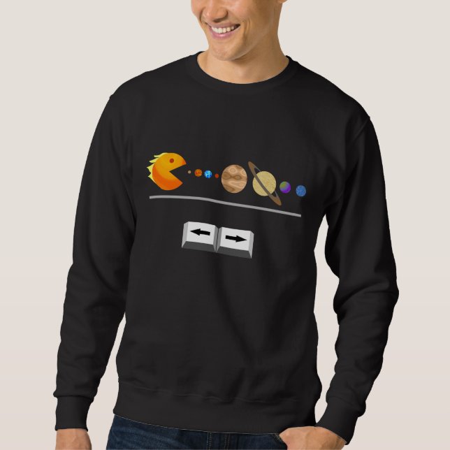 Sudadera Juego con la camiseta divertida de los planetas (Anverso)
