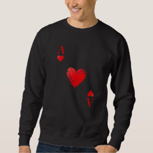 Sudadera Juego de cartas Costume Jugar Tarjeta As Of Hearts