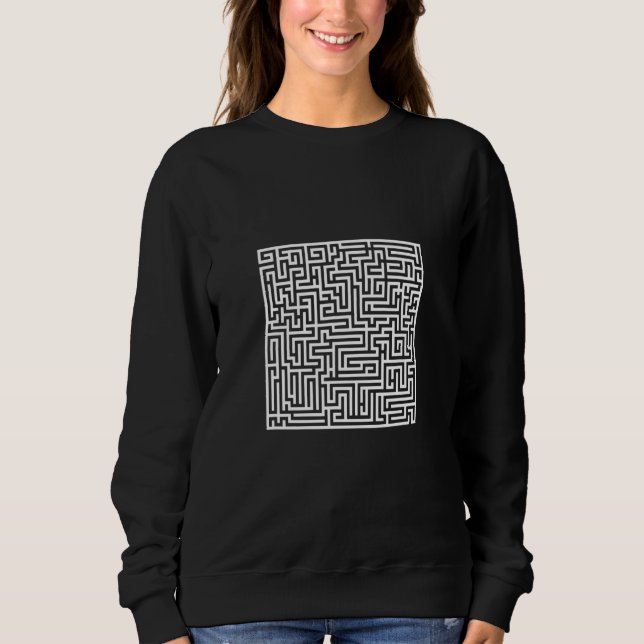 Sudadera Juego de circuito de ramas de laberinto rompecabez (Anverso)