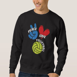 Sudadera Juego de equipo de jugador de vóleibol Peace Love