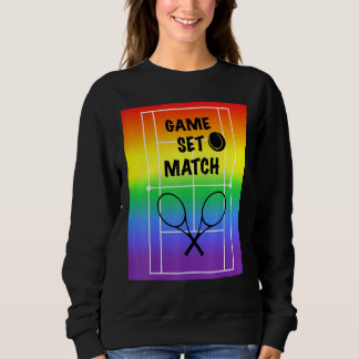 Sudadera Juego de juegos de juego pista de tenis arcoiris