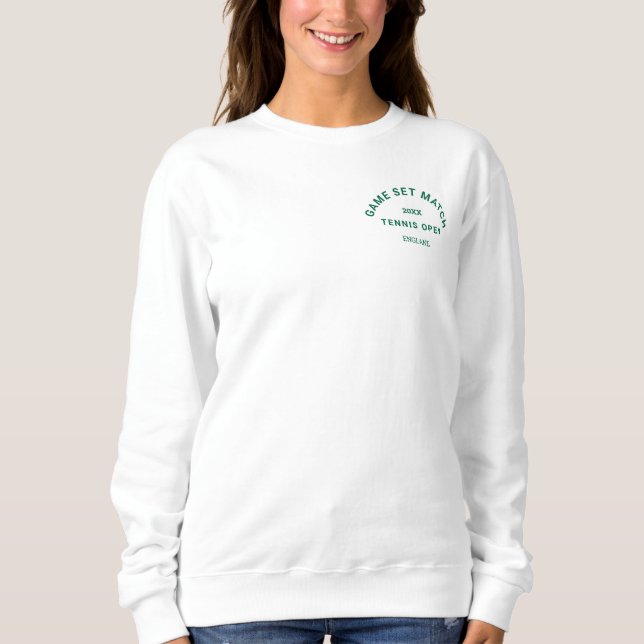 Sudadera Juego de juegos Partida Escudo Verde Mujeres Tenis (Anverso)