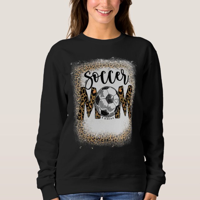 Sudadera Juego de Mamá de fútbol Leopard Pattern Bleached C (Anverso)