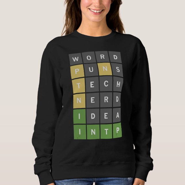 Sudadera Juego De Rompecabezas De Palabras Nerdy Para Nerds (Anverso)
