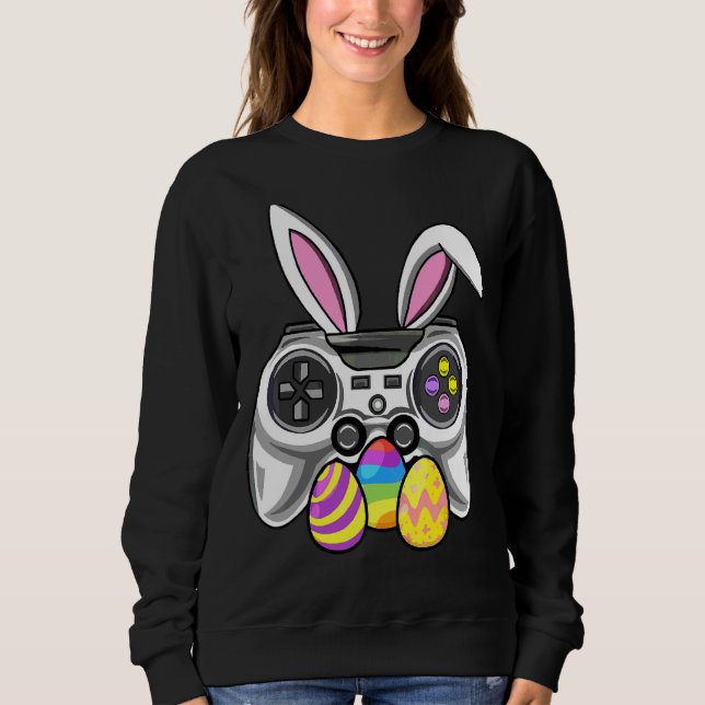 Sudadera Juego de video Easter Bunny Gaming Controller Game (Anverso)