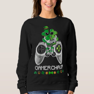 Sudadera Juego de video Leprechaun St Patricks Day Gamer Ki