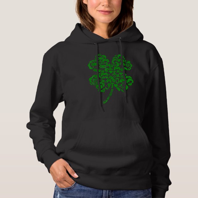 Sudadera Juego de video Shamrock St Patricks Day Gamers Iri (Anverso)