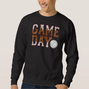 Sudadera Juego de voleibol Leopard Day Vibes Volleyball Mom